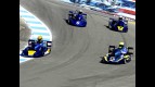 Lawson, Rainey, Roberts and Rossi in SuperKart action at Laguna