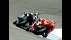 Sete Gibernau riding ahead of Nicky Hayden at the Red Bull U.S. Grand Prix