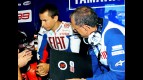 Jorge Lorenzo in the Fiat Yamaha garage