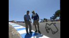 Valentino Rossi inspects the Corkscrew at Laguna Seca for motogp.com
