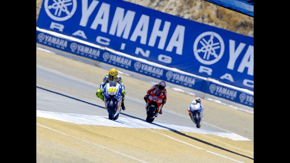 Rossi ahead of Stoner and Lorenzo at Laguna Seca