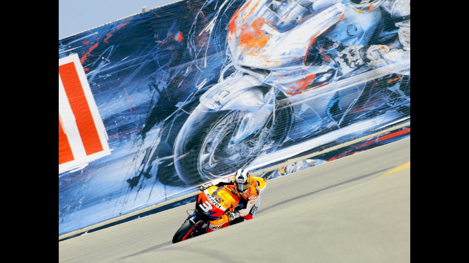 Dani Pedrosa in action at the Red Bull U.S. Grand Prix