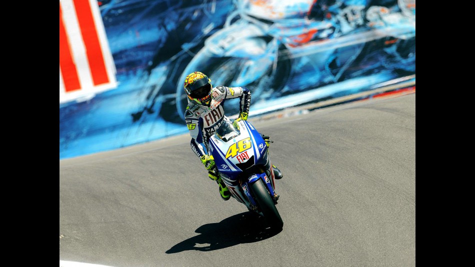 Rossi on his outlap after the Red Bull U.S. Grand Prix