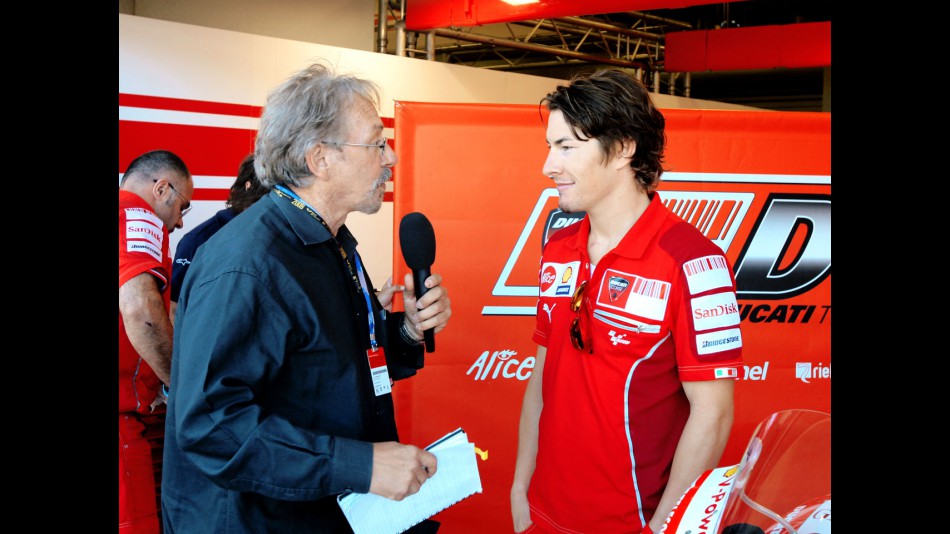 Nicky Hayden and Academy Award winner John Bruno for the first ever HD 3D filming of a MotoGP event