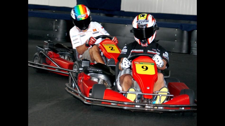 Marco Melandri and Alex de Angelis in Kart event