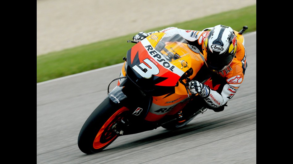 Dani Pedrosa in action in Indianapolis