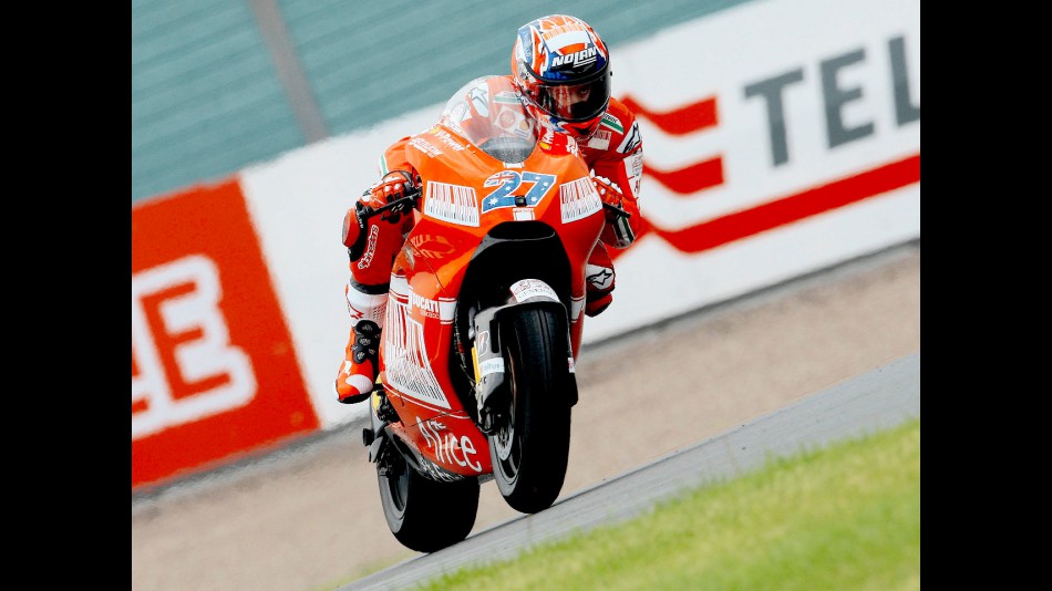 Casey Stoner in action in Sachsenring