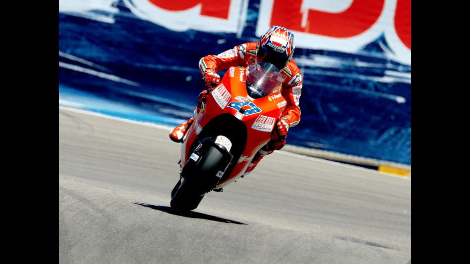 Casey Stoner in action in Laguna