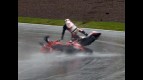 Nicky Hayden and Niccolo Canepa crash during QP in Sachsenring