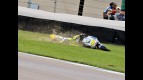 Rossi crashes during  the race at Indianapolis