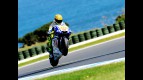 Valentino Rossi pulls of a wheelie in Phillip Island
