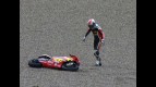 Mattia Pasini crash during race in Sachsenring