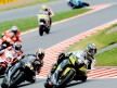 Colin Edwards riding ahead of MotoGP group in Sachsenring