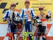 Jorge Lorenzo, Valentino Rossi and Dani Pedrosa on the podium in Sachsenring