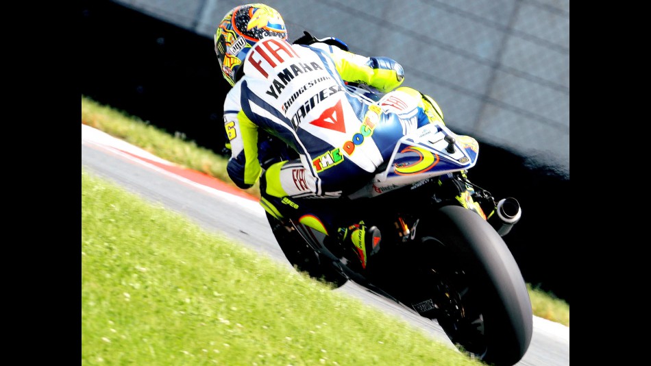 Valentino Rossi in action in Sachsenring