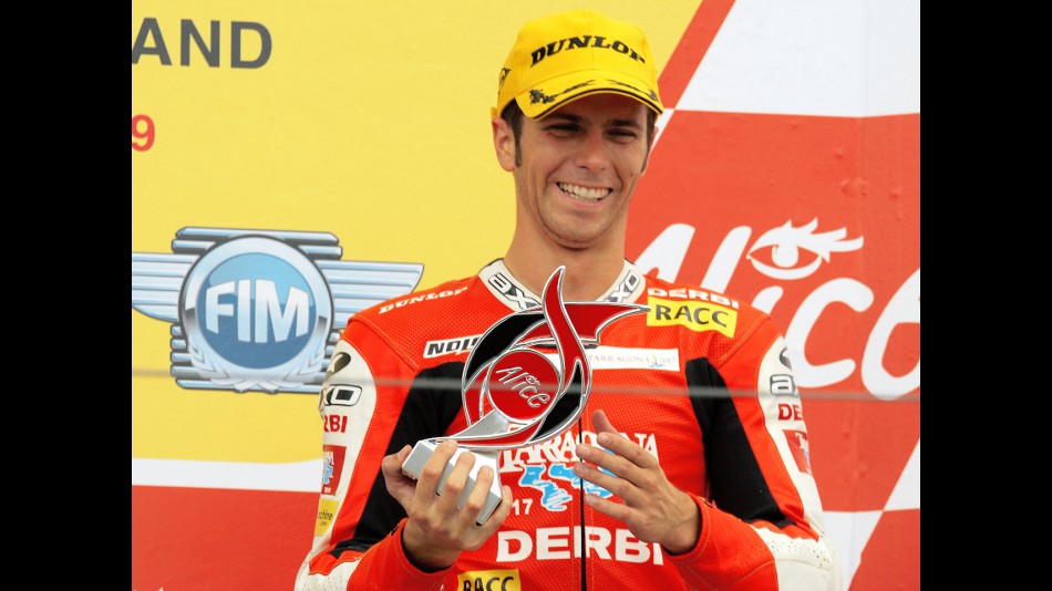 Joan Olivé on the podium in Sachsenring