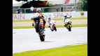 Andrea Dovizioso pulls off a wheelie in Donington