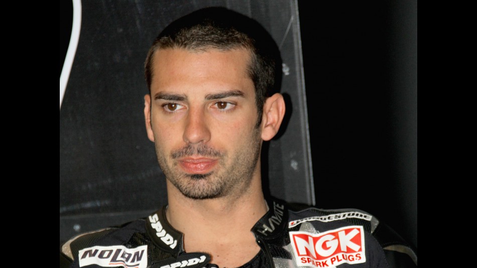 Marco Melandri in the Hayate Racing garage