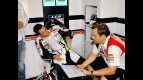 Randy de Puniet in the LCR Honda garage