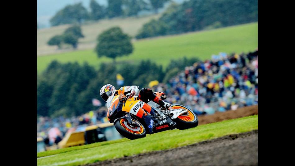 Andrea Dovizioso in action in Donington