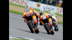 Repsol riders Dovizioso and Pedrosa in Donington