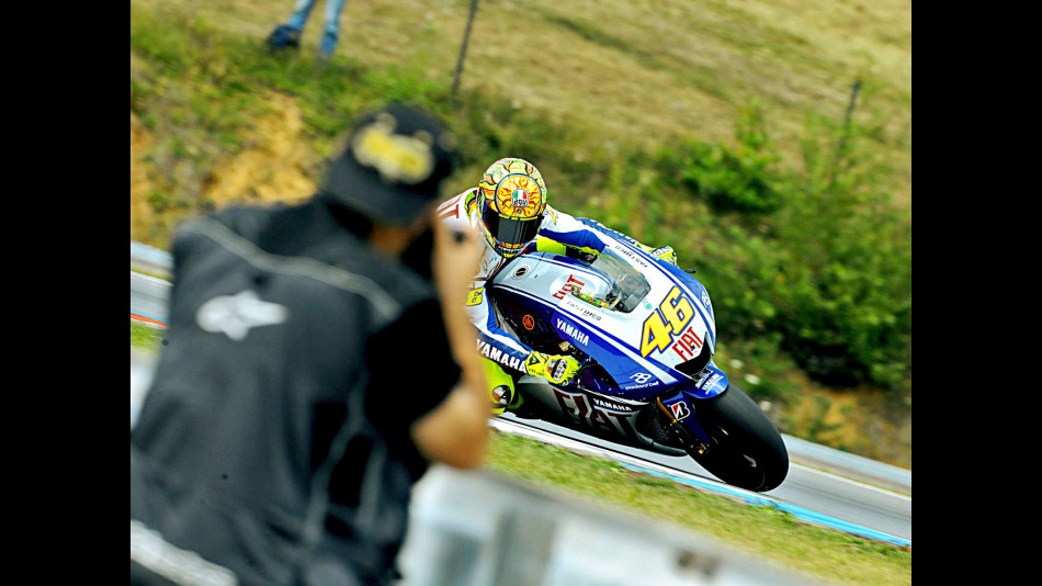 Valentino Rossi in action in Brno