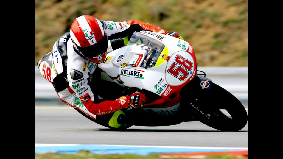 Marco Simoncelli in action in Brno