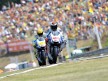 Lorenzo riding ahead of Rossi in Brno