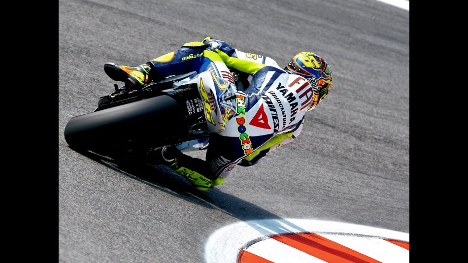 Valentino Rossi in action in Misano