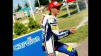 Valentino Rossi celebrates podium at Cardion ab Grand Prix