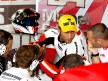 Mattia Pasini in the Pramac Racing garage at Brno Test