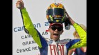 Valentino Rossi on the podium at Brno