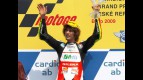 Marco Simoncelli on the podium at Brno