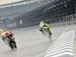 Valentino Rossi and Toni Elias in action in Indianapolis