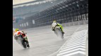 Valentino Rossi and Toni Elias in action in Indianapolis