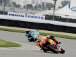 Andrea Dovizioso riding ahead of Loris Capirossi in Indianapolis