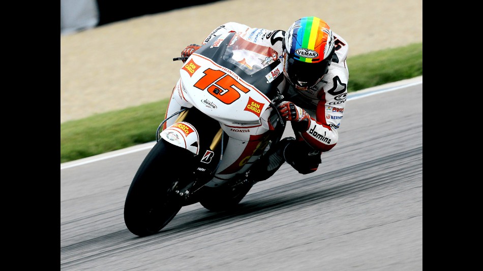 Alex de Angelis in action in Indianapolis