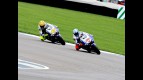 Lorenzo riding ahead of Rossi in indianapolis