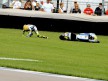 Rossi crashes during  the race at Indianapolis