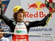 Marco Simoncelli on the podium at Indianapolis