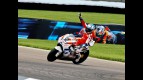Nicky Hayden celebrates GP win at Indianapolis