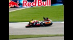 Dani Pedrosa crashes during the Race at Indianapolis