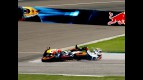Dani Pedrosa crashes during the Race at Indianapolis