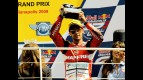 Álvaro Bautista on the podium at Indianapolis