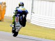 Valentino Rossi pulls off a wheelie in Misano 