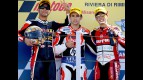 Pasini, Barberá and Bautista on the podium at Misano