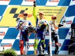 Lorenzo, Rossi and Pedrosa on the podium at Misano