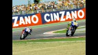 Rossi riding ahead of Lorenzo in Misano