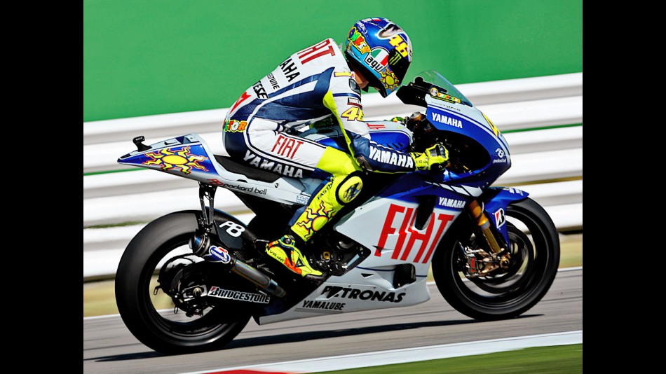 Valentino Rossi in action in Misano