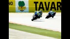 Rossi riding ahead of Pedrosa and Lorenzo in Misano